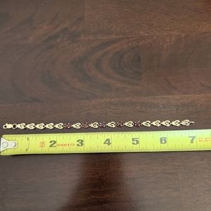 10K Gold Garnet Braclet